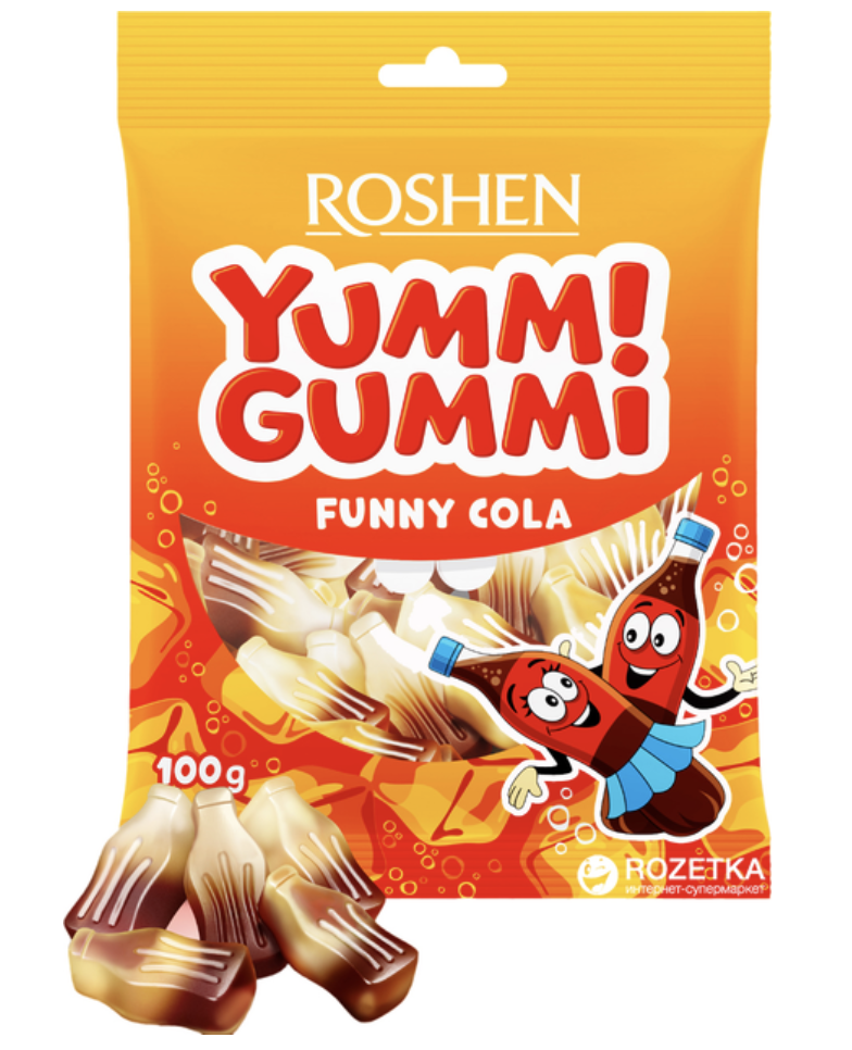 Цукерки Рошен Yummi Gummi Funny Cola 70г